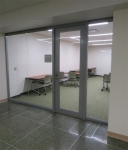 Center mounted seamless glass office (Higher Education) #0291