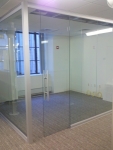 Glass office with sliding full height door #0105