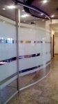 Privacy glass full height glass conference room (curved wall) #0482