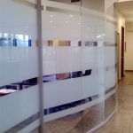 Privacy glass full height glass conference room (curved wall) #0482