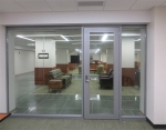 Seamless glass front with aluminum frame glass door #0300