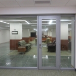 Seamless glass front with aluminum frame glass door #0300