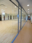 Seamless glass multipurpose room - center mount glass walls #0302
