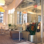 Curved glass wall offices #0114