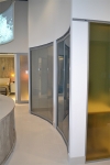 View series curved glass full-height office walls #0597