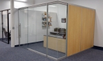 View series glass office front with Flex series solid sidewall #0484