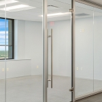 Modern glass walls with frameless swing glass door #1193