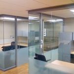 Full height open corner glass University offices #0637