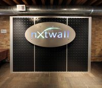 NxtWall Industrial Modern Feature Wall with Stainless Steel LED Logo - NxtWall Chicago Showroom