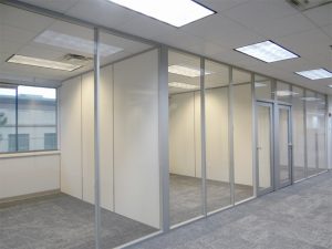 Glass office fronts with solid dividing walls Flex Series Glass office fronts with solid dividing walls - Flex Series