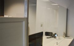 NxtWall non-permanent protective glass screen installation