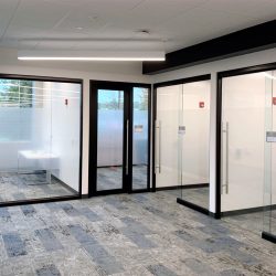 Glass Wall Private Offices with Black Wall Frame - NxtWall Flex Series Glass Wall Private Offices with Black Wall Frame - NxtWall Flex Series