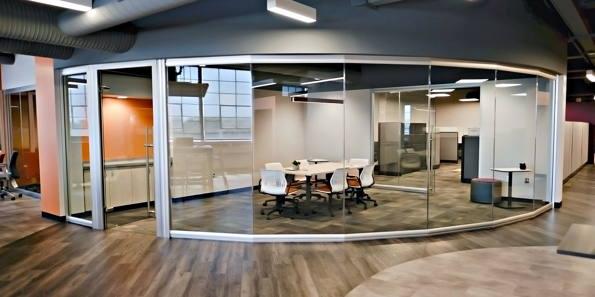 View Series Glass Conference Room with Curved Wall