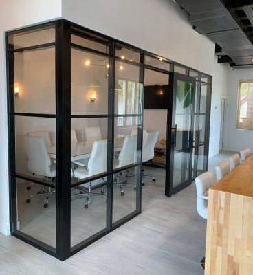 All glass conference room Flex Series demountable walls #1636 All glass conference room Flex Series demountable walls #1636