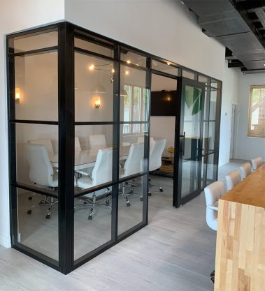 All glass conference room Flex Series demountable walls #1636