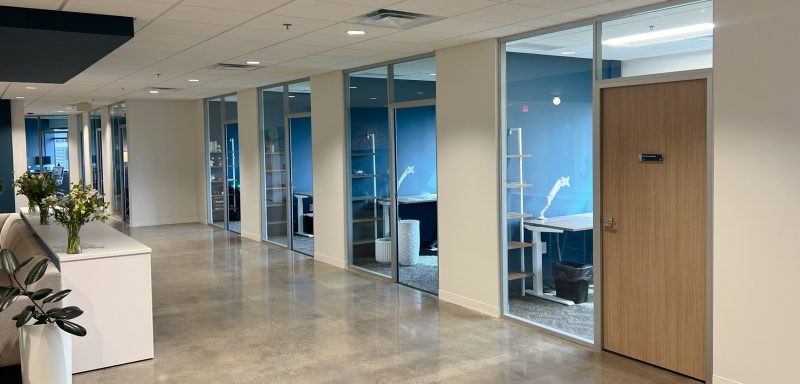 Flex Series Demountable Wall Offices with Solid Core Swing Doors Flex Series Demountable Wall Offices with Solid Core Swing Doors