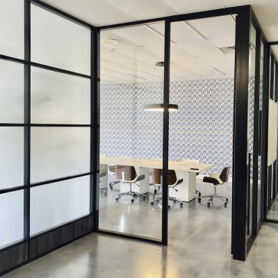 NxtWall Flex Series Demountable Wall Conference Room with Black Frame Finish and Multi-segmented Wall Partitions NxtWall Flex Series Demountable Wall Conference Room with Black Frame Finish and Multi-segmented Wall Partitions